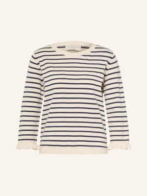 Milano Italy Sweter Z Rękawami 3 / 4 I Falbankami weiss