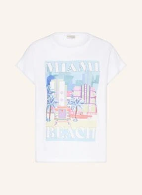 Milano Italy T-Shirt Z Obszyciem Ozdobnymi Kamykami weiss