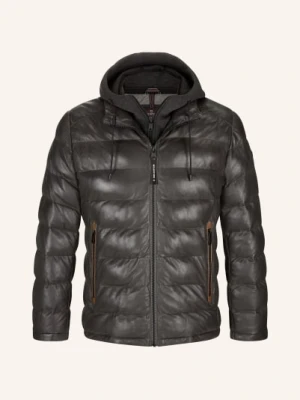 Milestone Kurtka Pikowana Mscallisto Ze Skóry Z Odpinanym Kołnierzem grau