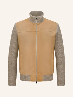 Milestone Kurtka Skórzana Msnicolas Z Mieszanki Materiałów beige