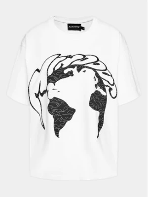 Mindout T-Shirt Globe Biały Boxy Fit