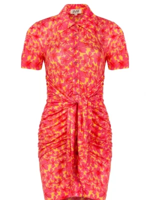 Mini Hibiscus Print Stretch Jersey Sukienka Jaaf