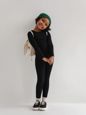 MINI legginsy z elastycznego prążka w kolorze TOTALLY BLACK - HIPS LIGHT-92-98 (2-3) Marsala