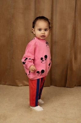Mini Rodini bluza bawełniana dziecięca kolor różowy wzorzysta