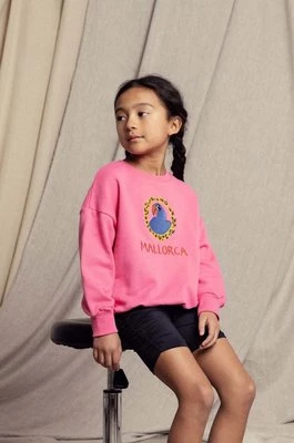 Mini Rodini bluza bawełniana dziecięca Parrot kolor różowy z nadrukiem