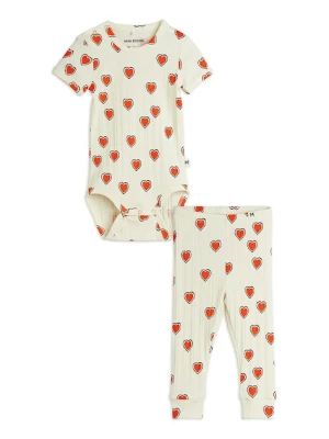 Mini Rodini komplet bawełniany niemowlęcy Outlined hearts