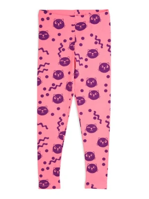 MINI RODINI Legginsy Squiggly Cats 2513011728 Różowy Slim Fit