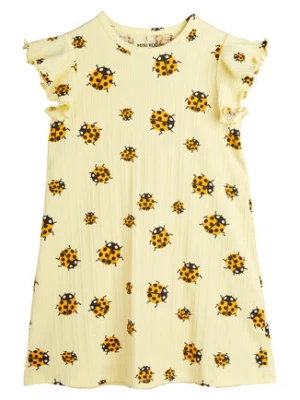 MINI RODINI Sukienka codzienna 2525010223 Żółty Regular Fit