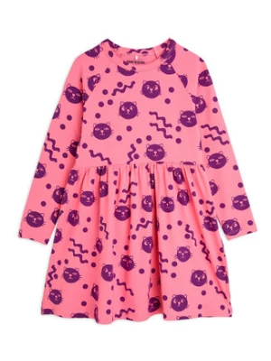 MINI RODINI Sukienka codzienna Squiggly Cats 2515010628 Różowy Regular Fit