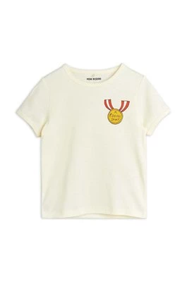 Mini Rodini t-shirt bawełniany dziecięcy Medal kolor biały z nadrukiem