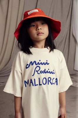 Mini Rodini t-shirt bawełniany dziecięcy Mallorca kolor beżowy z nadrukiem
