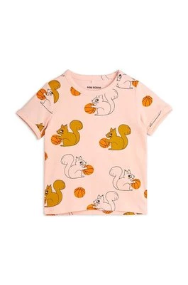 Mini Rodini t-shirt dziecięcy Squirrel kolor różowy wzorzysty