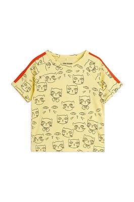 Mini Rodini t-shirt dziecięcy Cathlethes kolor żółty wzorzysty