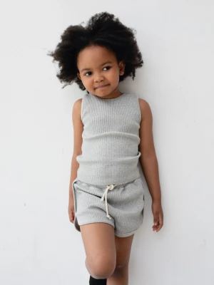 MINI spodenki z obszyciem w kolorze LIGHT GREY MELANGE - DALTON-116-122 (6-7) Marsala