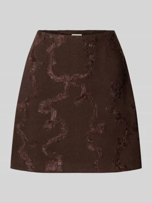Mini spódnica w stylu allover model 'JURLIE' Ichi Ciemnobrązowy