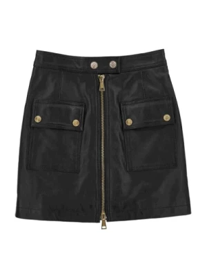 Mini Spódnica z Owczego Skóry Napa Versace Jeans Couture