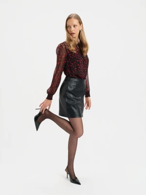 Mini spódniczka z ekoskóry z fakturą Top Secret