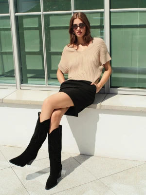 Mini spódniczka z imitacji zamszu Top Secret