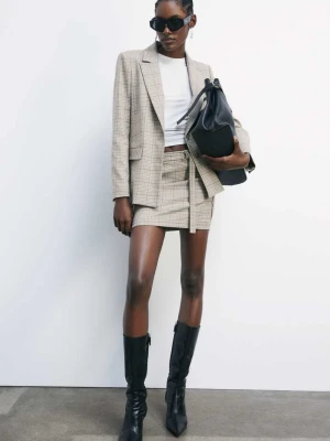 Mini spódniczka z niskim stanem w kratę PATRIZIA PEPE