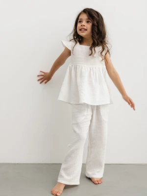 MINI spodnie o prostym kroju w kolorze ECRU- PIXIE-128-134 (8-9) Marsala