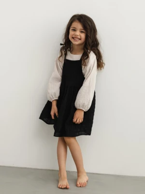 MINI sukienka bawełniana z kieszonką w kolorze TOTALLY BLACK - MIRABELL-80-86 (12-18) Marsala