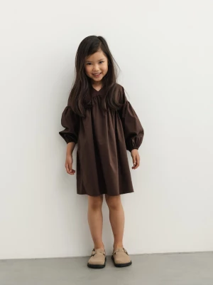 MINI sukienka o luźnym kroju w kolorze CACAO BROWN - RAYA-104-110 (4-5) Marsala