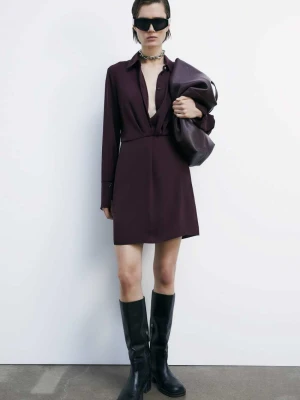 Mini sukienka szmizjerka z krepy PATRIZIA PEPE