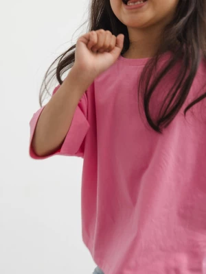 MINI t-shirt o kroju oversize w kolorze CANDY PINK -CLIQUE-80-86 (12-18) Marsala