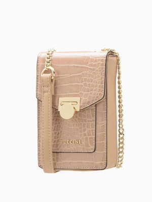 Mini torebka damska na łańcuszku beżowa Puccini