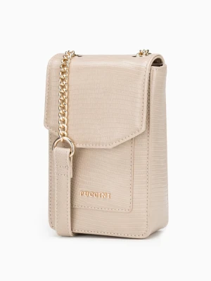 Mini torebka damska z łańcuszkiem beżowa Puccini