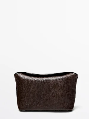 Mini Torebka Do Ręki Ze Skóry Nappa - Brązowy - Massimo Dutti - Female