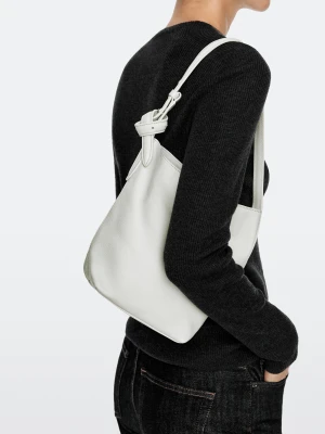 Mini Torebka Typu Bucket Ze Skóry Nappa - Biały Złamany - Massimo Dutti - Female
