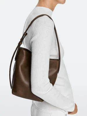Mini Torebka Typu Bucket Ze Skóry Nappa - Skórzany - Massimo Dutti - Female