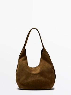 Mini Torebka Z Zamszu - Zielony Khaki - - Massimo Dutti - Female