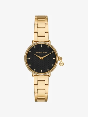 Miniaturowy zegarek Pyper w stylu pavé w złotym kolorze Michael Kors