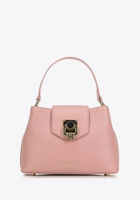 Minikuferek skórzany z ozdobną klamrą różowy Wittchen