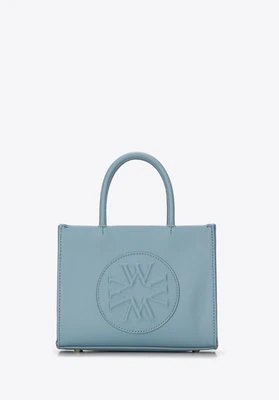 Minikuferek z ekoskóry tłoczony w monogram niebieski Wittchen
