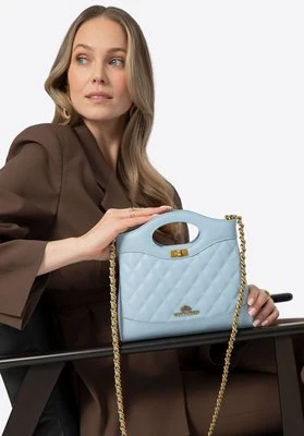 Minikuferek ze skóry pikowany na łańcuszku niebieski Wittchen