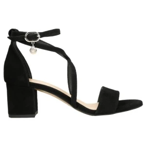 Czarne sandały damskie z krzyżującymi się paskami 76058-61 Wojas