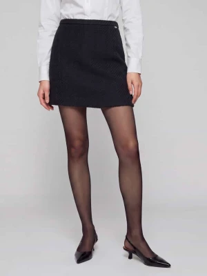 Minispódnica z detalem z logo Calvin Klein Czarny