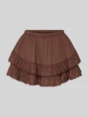 Minispódnica z mieszanki wiskozy z falbaniastym dołem model 'Frill' Gina Tricot