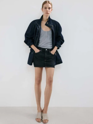 Minispódniczka dżinsowa z niskim stanem ciemnoniebieski - Kobieta - - MANGO