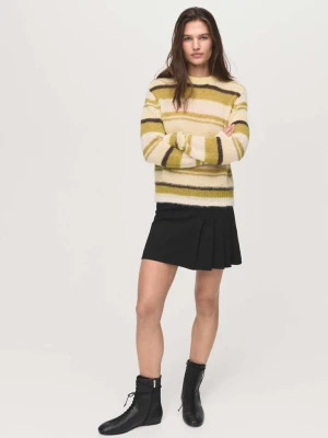 Minispódniczka z zakładkami czarny - Kobieta - - MANGO