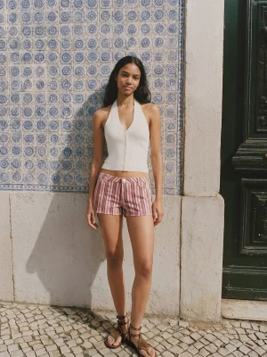 Miniszorty w paski pastelowy róż - Dziewczyna - - MANGO TEEN