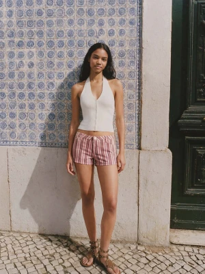 Miniszorty w paski pastelowy róż - Dziewczyna - - MANGO TEEN