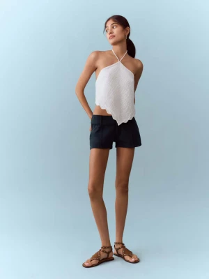 Miniszorty z niskim stanem granatowy - Teen - - MANGO TEEN