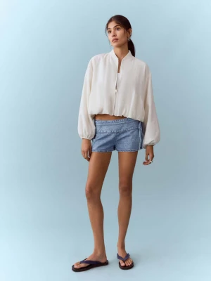 Miniszorty z wiązaniem średni niebieski - Teen - - MANGO TEEN