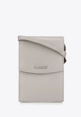 Minitorebka crossbody skórzana 2 w 1 jasnoszara Wittchen