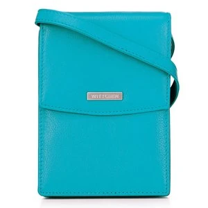 Minitorebka crossbody skórzana 2 w 1 turkusowa Wittchen