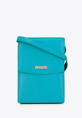 Minitorebka crossbody skórzana 2 w 1 turkusowa Wittchen